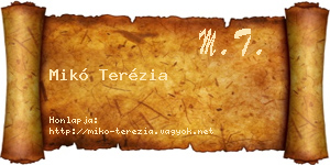 Mikó Terézia névjegykártya